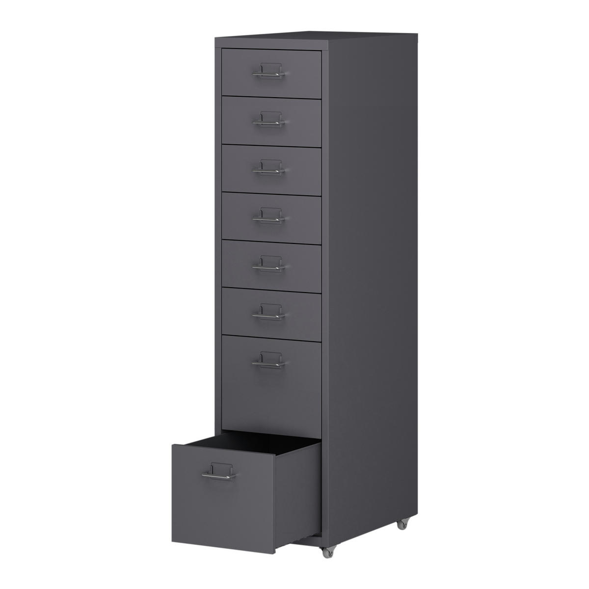 ROLLCONTAINER Kökar - Dunkelgrau, Metall (28/109/41cm) - [en.casa]