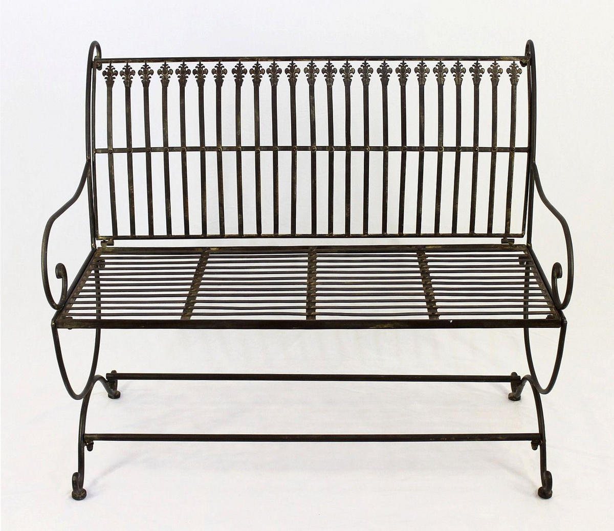 GARTENBANK 2-Sitzer Metall Braun antik 102/60/87 cm - Braun, Metall (102/87/60cm) - DanDiBo