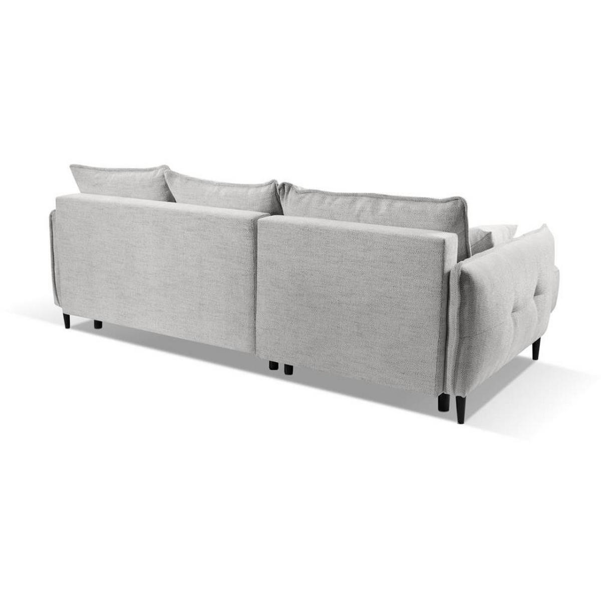 ECKSCHLAFSOFA Sycylia links hellgrau - Hellgrau/Schwarz, Textil (244/165cm) - Beautysofa