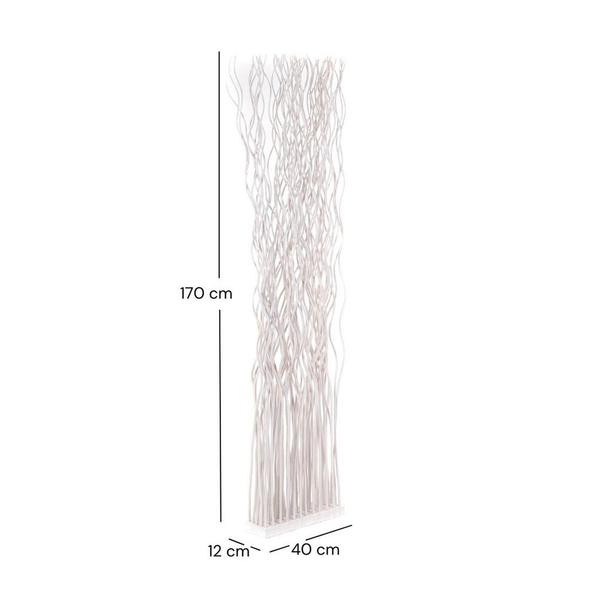 RAUMTEILER WAVE Weidenzweige weiß - Weiß, Naturmaterialien (40/170/12cm) - DESIGN DELIGHTS