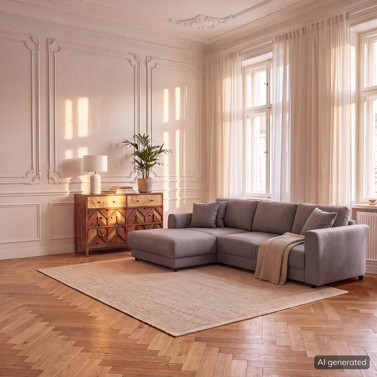 ECKSOFA mit Longchair - Schwarz/Grau, Holz/Kunststoff (286/183cm) - home24