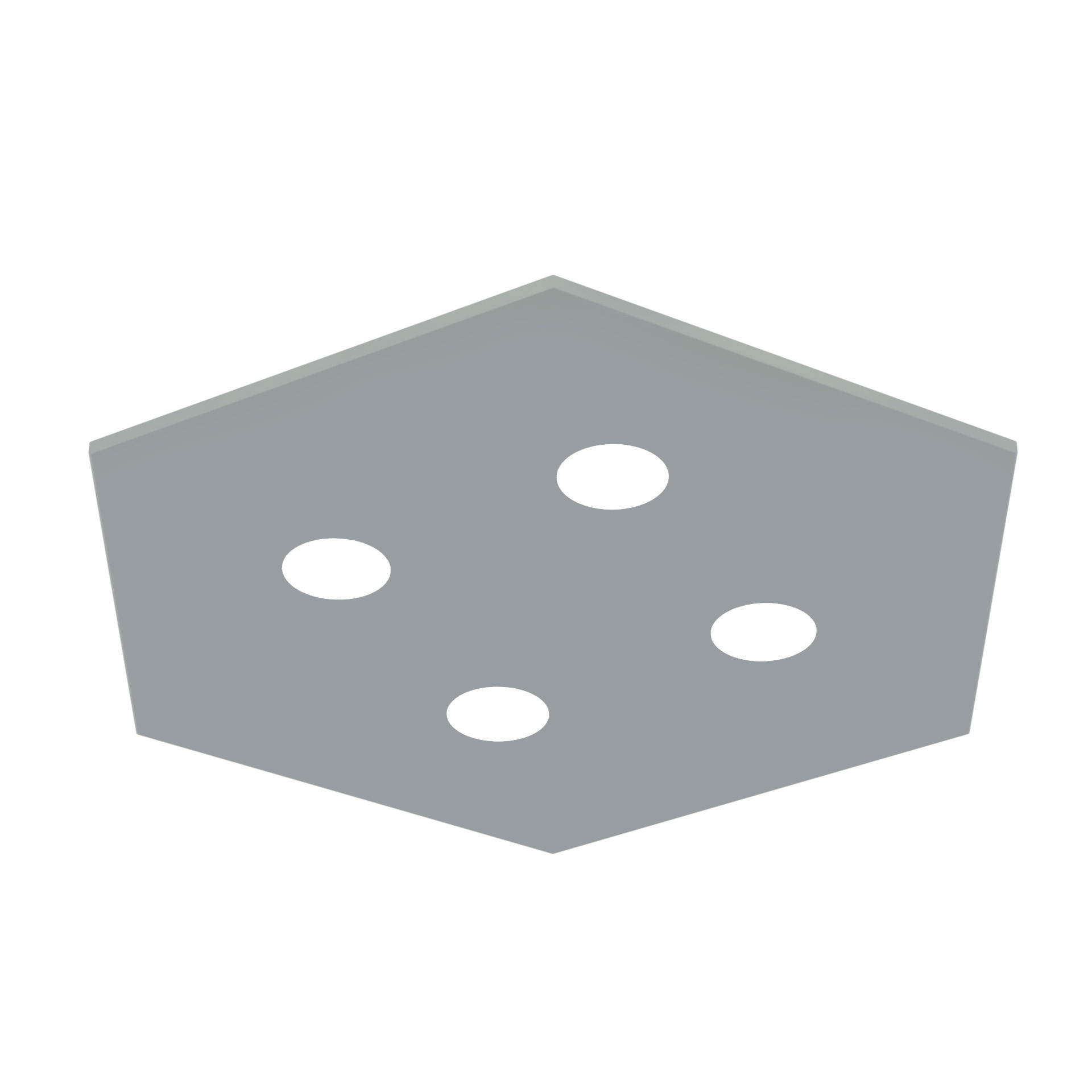 DECKENLEUCHTE - Grau, Metall (55/65/4cm) - Lumicom