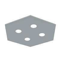 DECKENLEUCHTE - Grau, Metall (55/65/4cm) - Lumicom