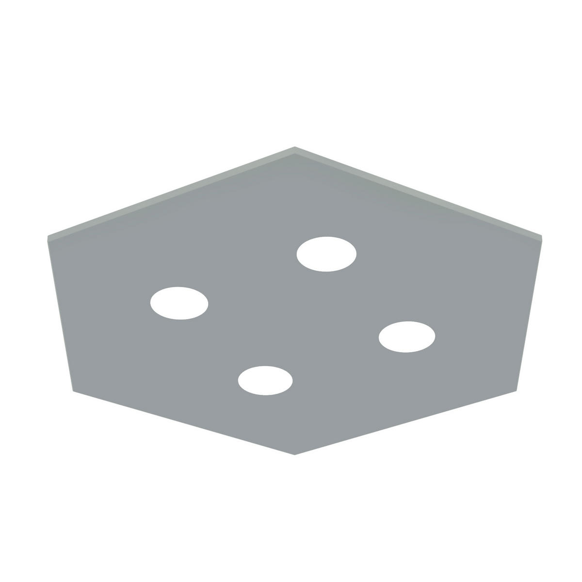 DECKENLEUCHTE - Grau, Metall (55/65/4cm) - Lumicom