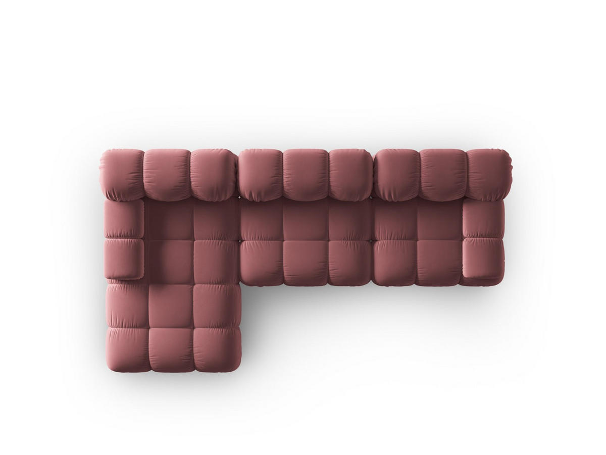 MODULARES-ECKSOFA links Bellis aus Samt rosa 4 Sitzplätze - Pink, Textil (122/285cm) - Micadoni