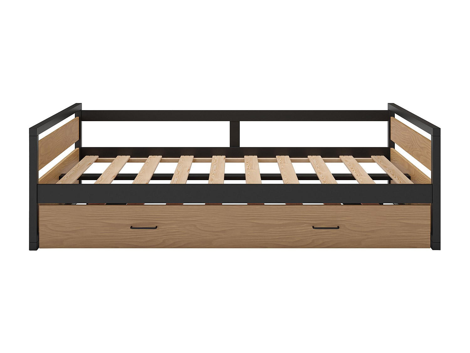 BETTRAHMEN - 1 Person - holz - naturfarben hell Boston - Naturfarben, Holz/Metall (120/200cm) - Vente-Unique