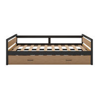 BETTRAHMEN - 1 Person - holz - naturfarben hell Boston - Naturfarben, Holz/Metall (120/200cm) - Vente-Unique