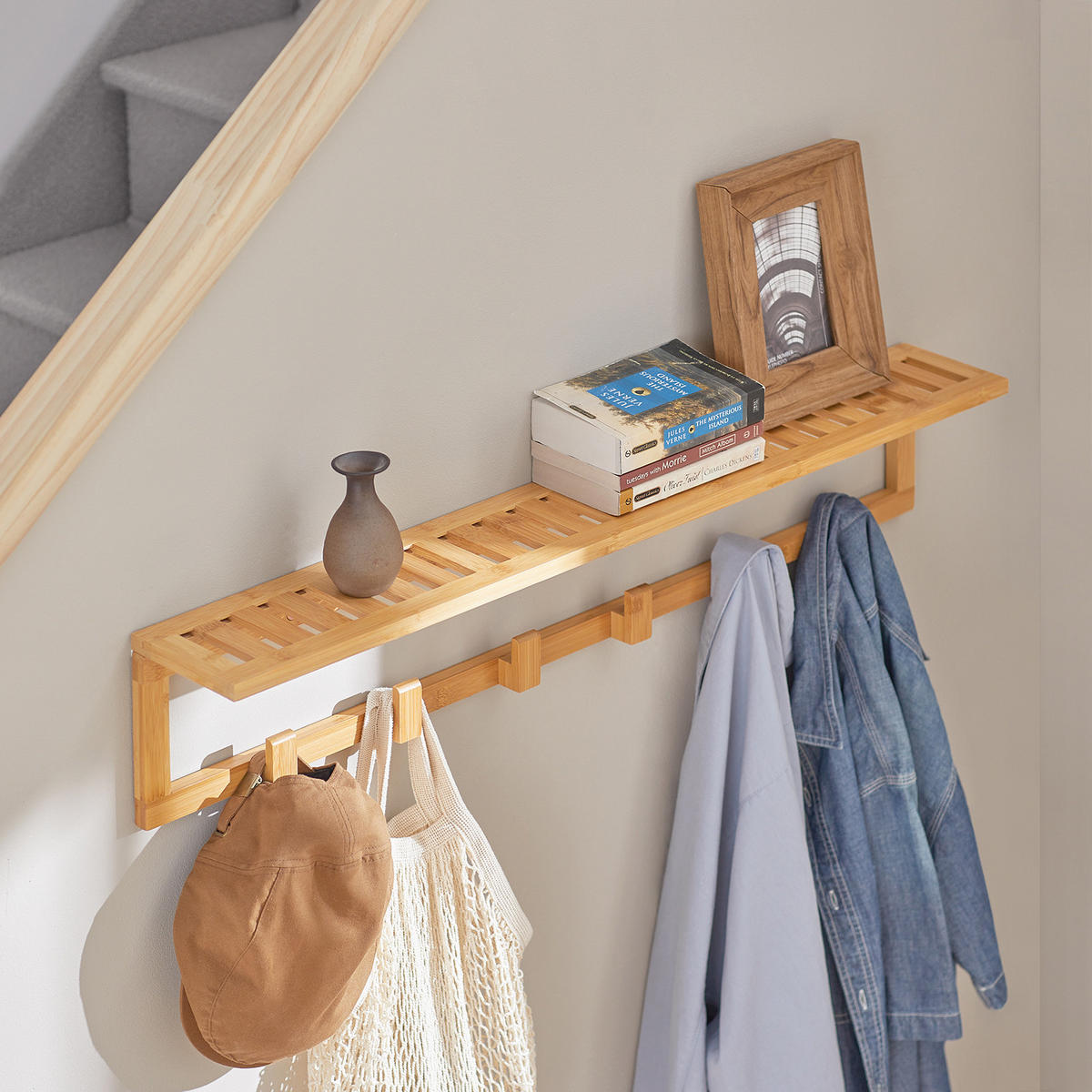 WANDGARDEROBE Natur - Naturfarben, Holz (90/17/13cm) - SoBuy