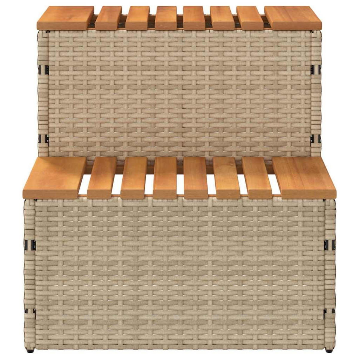 WHIRLPOOLTREPPE Beige 50/50/50,5 Cm Poly Rattan Akazie Massiv - Beige, Holzwerkstoff (50/50.5/50cm) - vidaXL