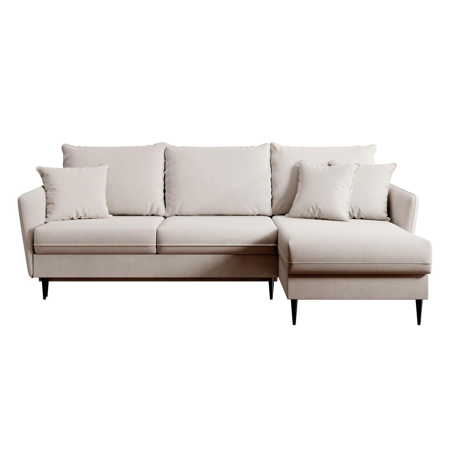 ROHOVÁ POHOVKA Volio béžový samet, 223 cm - černá/béžová, kov/textil (223/145cm) - Selsey