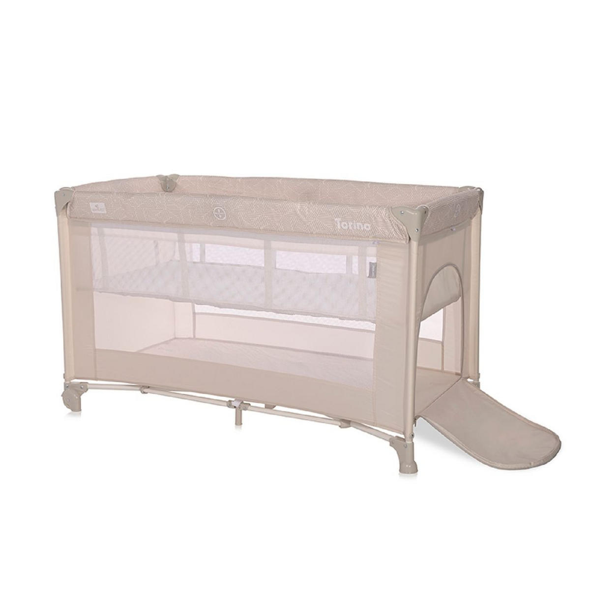 REISEBETT Torino 2 Ebenen braun faltbar seitliche Öffnung Tragetasche Matratze - Beige, Kunststoff (68/127cm) - Lorelli