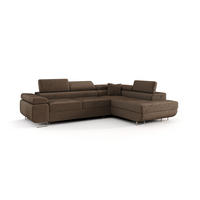 ECKSOFA EMILY mit Schlaffunktion Monolith 09 Rechts - Braun, Textil (275/200cm) - Bedante