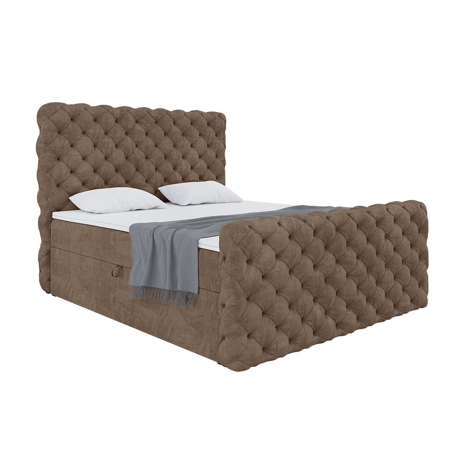 BOXBETT Duke - Schwarz/Braun, Holzwerkstoff/Textil (120/200cm) - Meblini