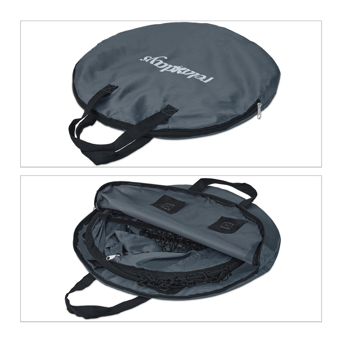 2XPOP-UP-TORE - Grau, Kunststoff/Textil (121/80cm) - Relaxdays