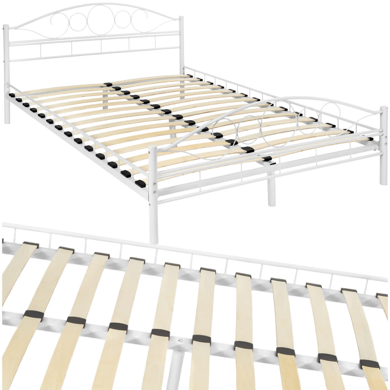 METALLBETT Sonno,140 x 200 cm,weiß/weiß - Weiß, Metall - tectake