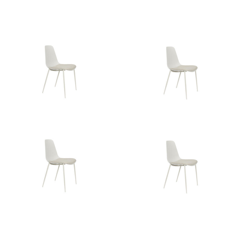 ESSZIMMERSTUHL Jeffrey - Weiß - 48.5/49/88 cm - 4er-Set - Weiß, Kunststoff (49/88/48.5cm)