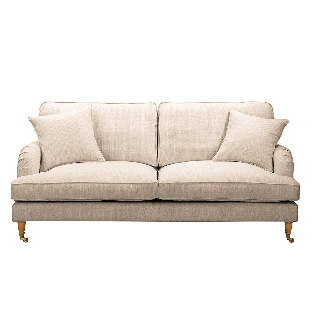 2-SITZER SOFA mit Rollen - Kaschmir/Braun, Birkenholz/Textil (190/85/96cm) - home24