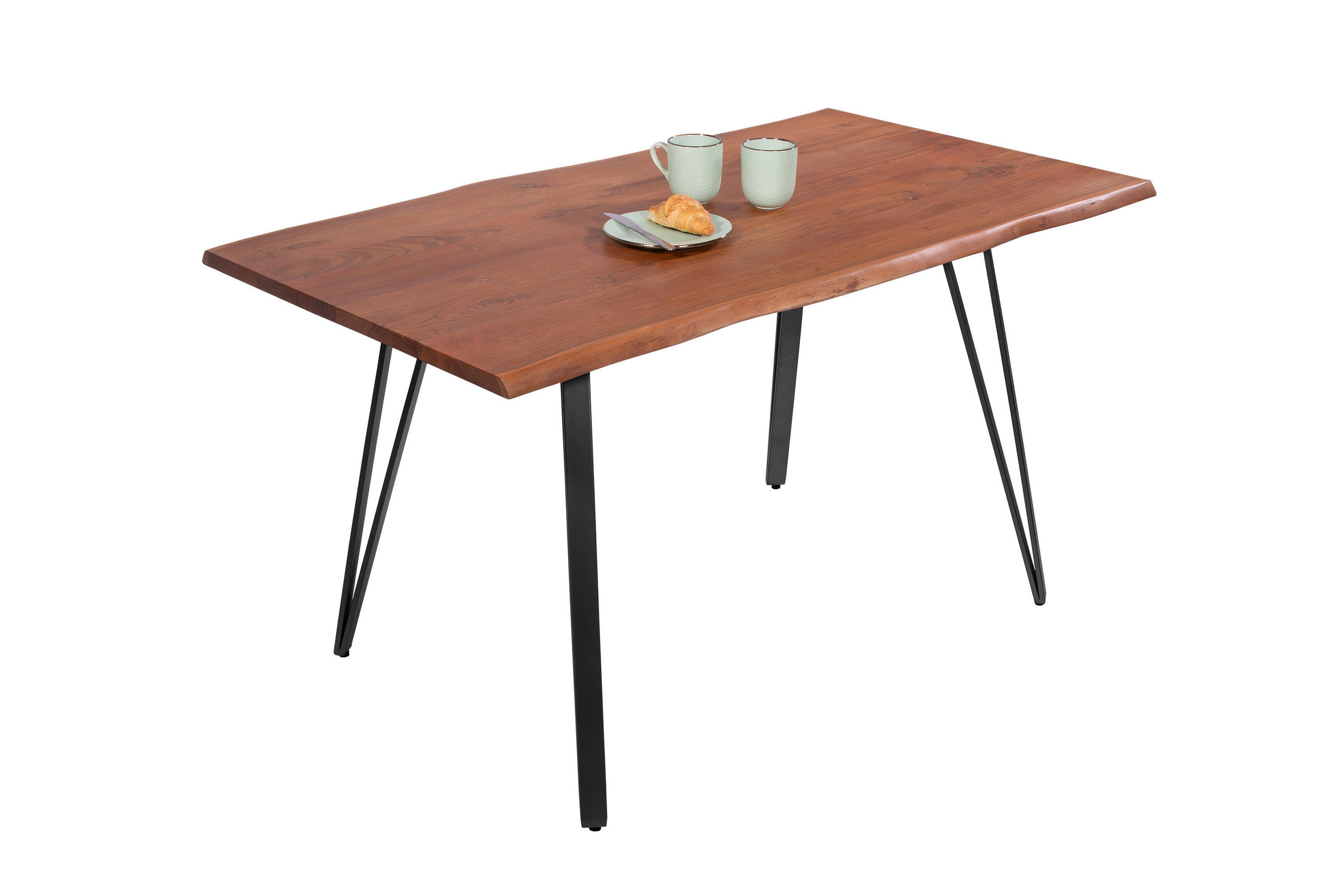 ESSTISCH CELIA - Schwarz/Braun, Holz/Metall (80/120/77cm) - SAM