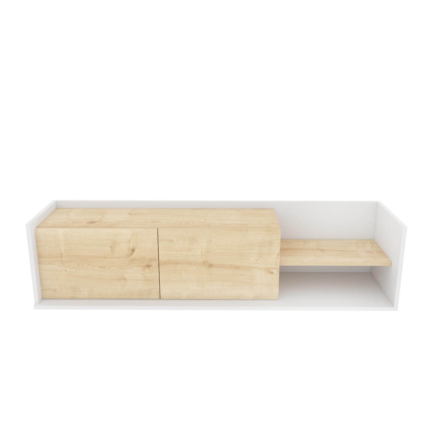XXXLutz Tv-Element Eiche, Weiß 160x36.8x35 cm