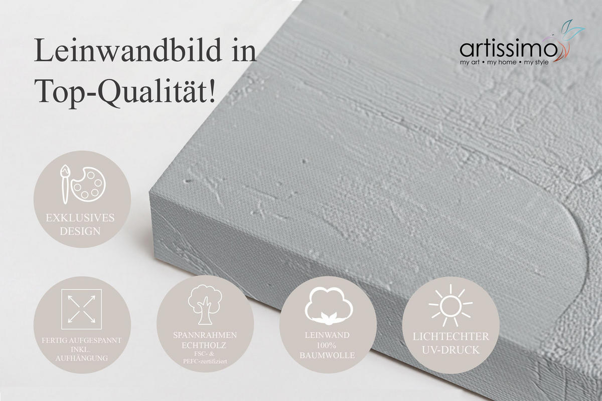 LEINWANDBILD 50x70 cm abstrakte Kunst Bild Wohnzimmer - Beige, Textil (50/70cm) - artissimo