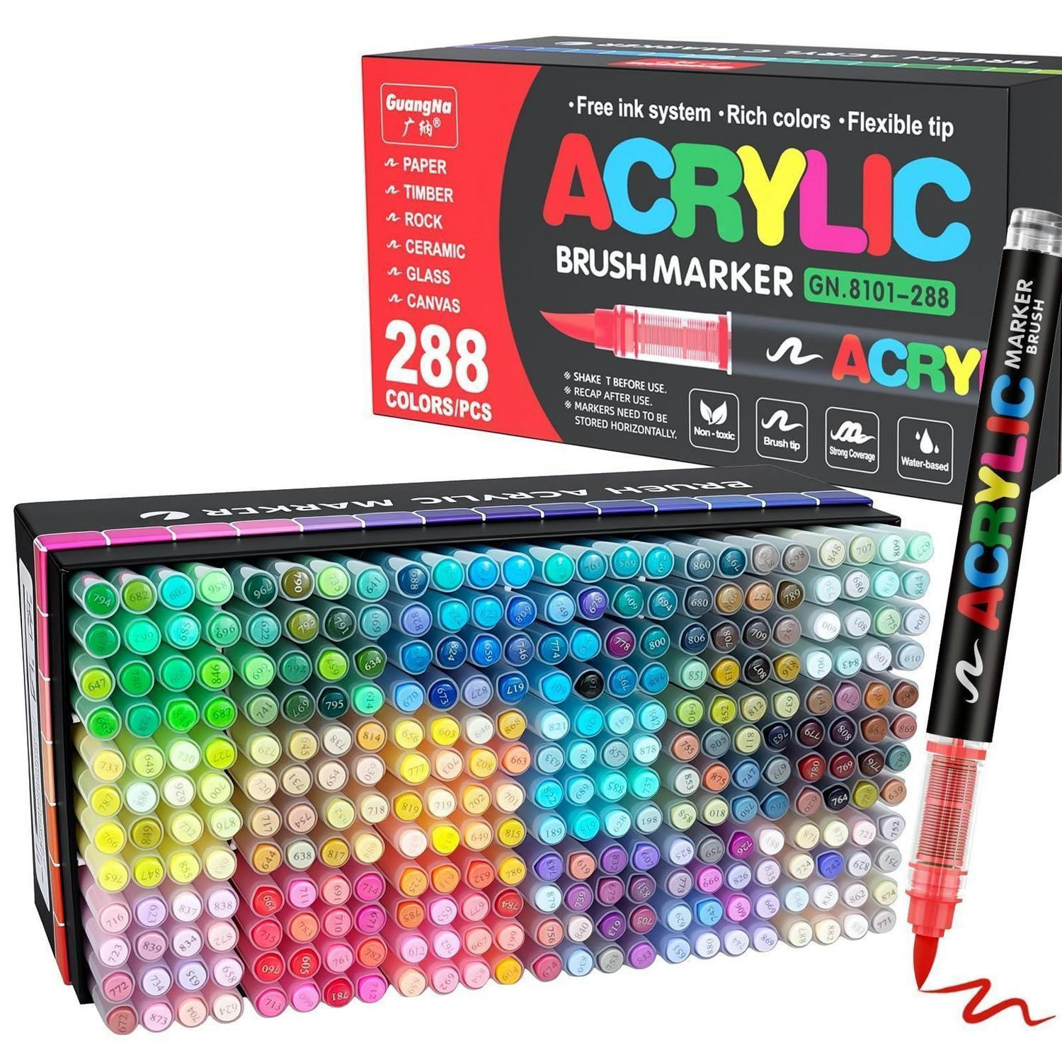 ACRYLSTIFTE Set 288 Farben - Multicolor, Kunststoff (14.7/16.7/33cm)