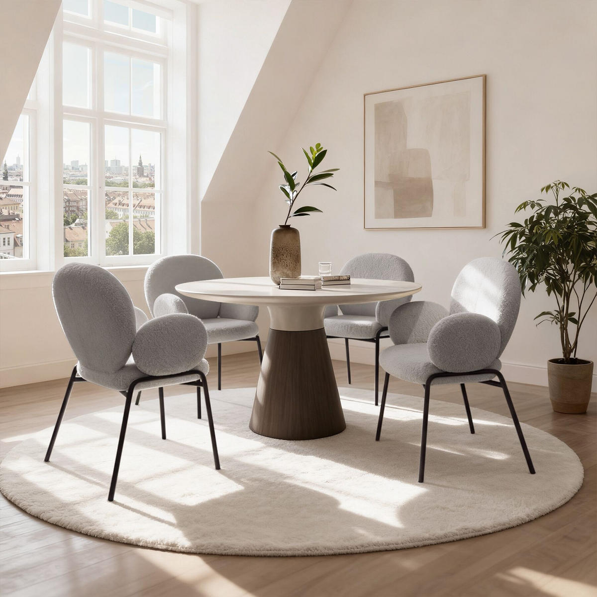 STUHL 6er Set Scandi Belastbarkeit 120 kg 61 5 x 62 x 90 - Hellgrau, Kunststoff (62/90/61.5cm) - tectake