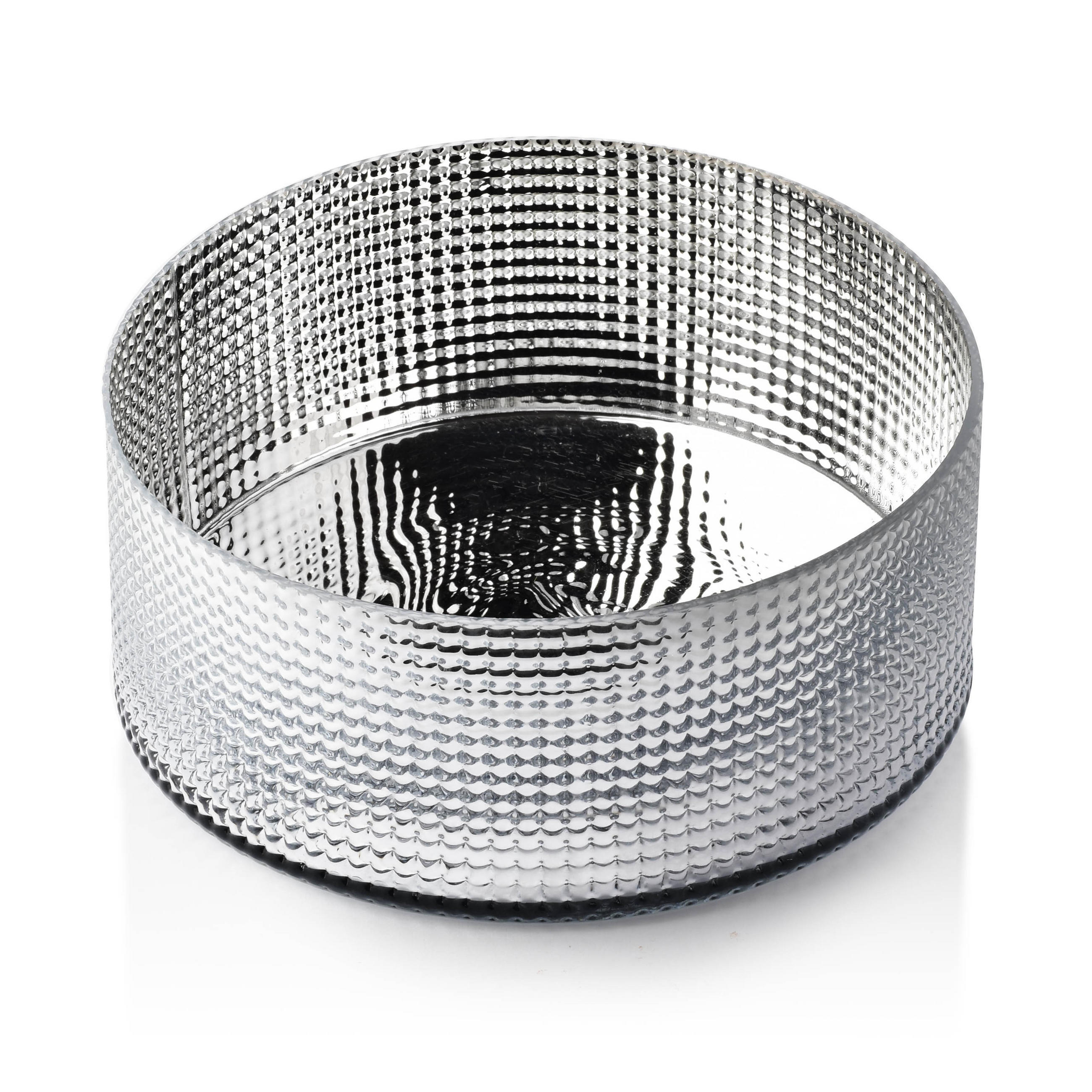 SCHALE Serenite Silber 22.5/22.5/10 cm Glas - Silberfarben, Glas (22.5cm) - Mondex