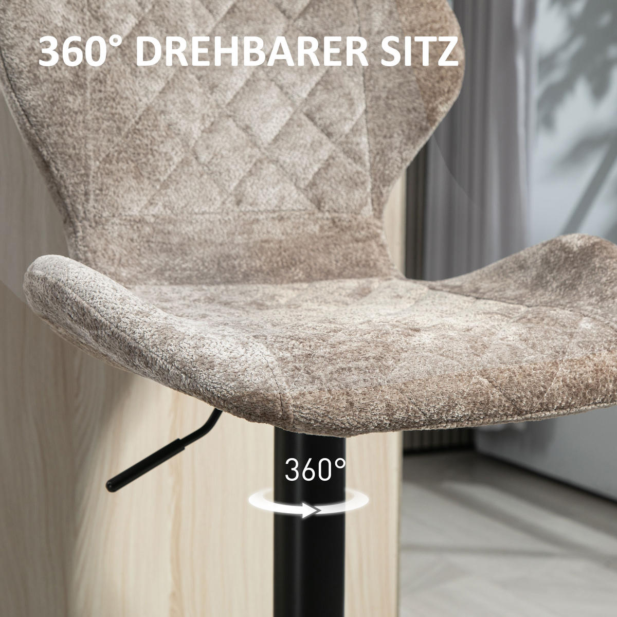 BARHOCKER 2er Set, Höhenverstellbar, Braun - Braun, Kunststoff (51.5/112/48cm) - HOMCOM