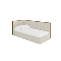 EINZELLBETT Jugendbett mit Bettkasten, Rechts - SOVY 100x200 Beige - Perlmutt, Holzwerkstoff/Textil (100/200cm) - ALTDECOR