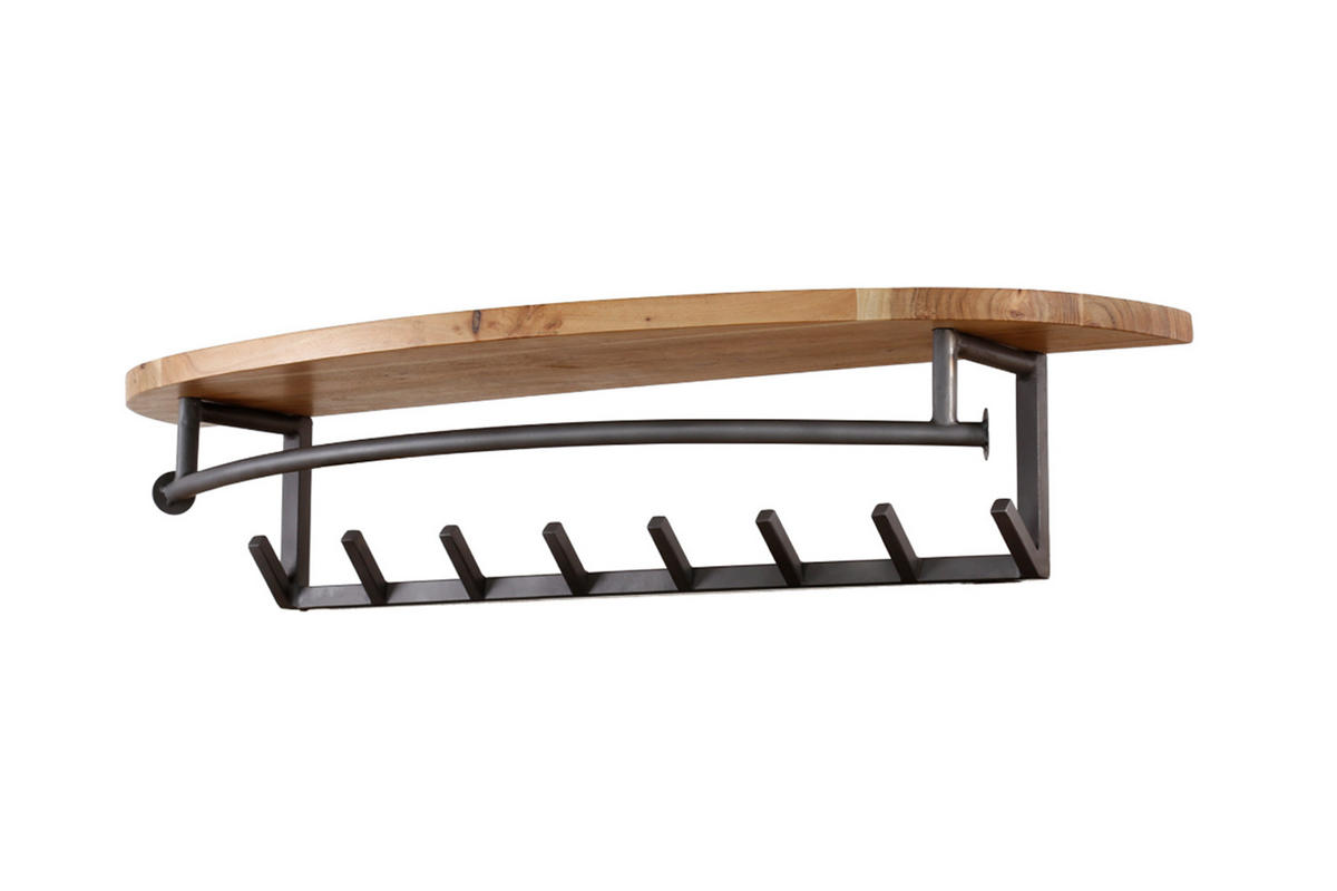GARDEROBE LUANA Schwarz Akazie - Schwarz, Metall (100/20/30cm) - KAWOLA