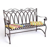 BANK Sitzbank Gartenbank "Roma" aus Metall B-119cm - Braun, Metall (119/100/45cm)