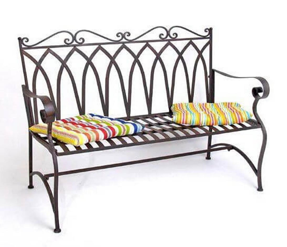 BANK Sitzbank Gartenbank "Roma" aus Metall B-119cm - Braun, Metall (119/100/45cm)