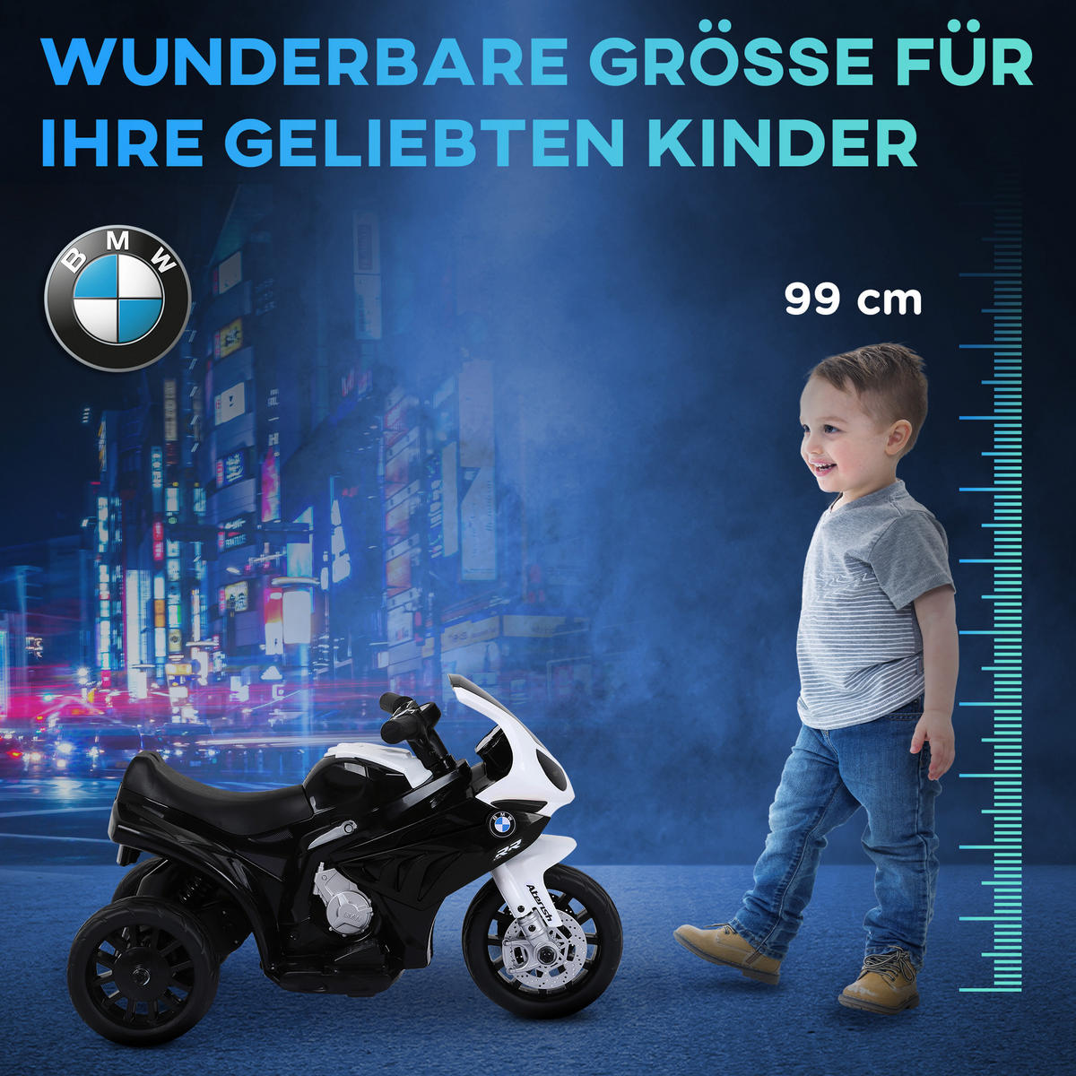 ELEKTRO KINDERMOTORRAD, Schwarz/Rot, PP+ Stahl - Schwarz, Kunststoff (66/37/44cm) - HOMCOM