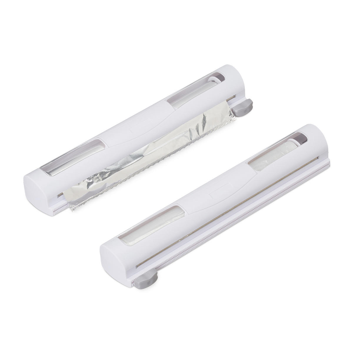 2XFOLIENSCHNEIDER - Weiß, Kunststoff/Metall (37/5/8cm) - Relaxdays