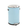 MÜLLEIMER Retro Mit Markanten Griffen und Kugelkappe 12 Liter 41,2 x 25 cm Kunststoff Inneneimer Hellblau - Blau, Metall (28.3/41.2/31.9cm) - PROREGAL