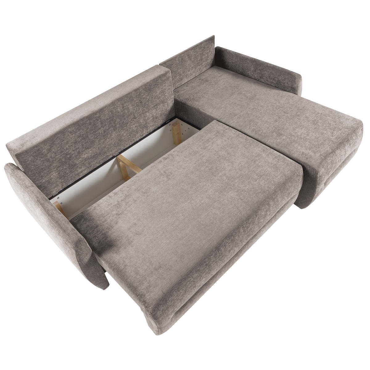 ECKSCHLAFSOFA Camila mit Schlaffunktion und universeller Ottomane, Braun - Braun, Textil (225/153cm) - Beautysofa