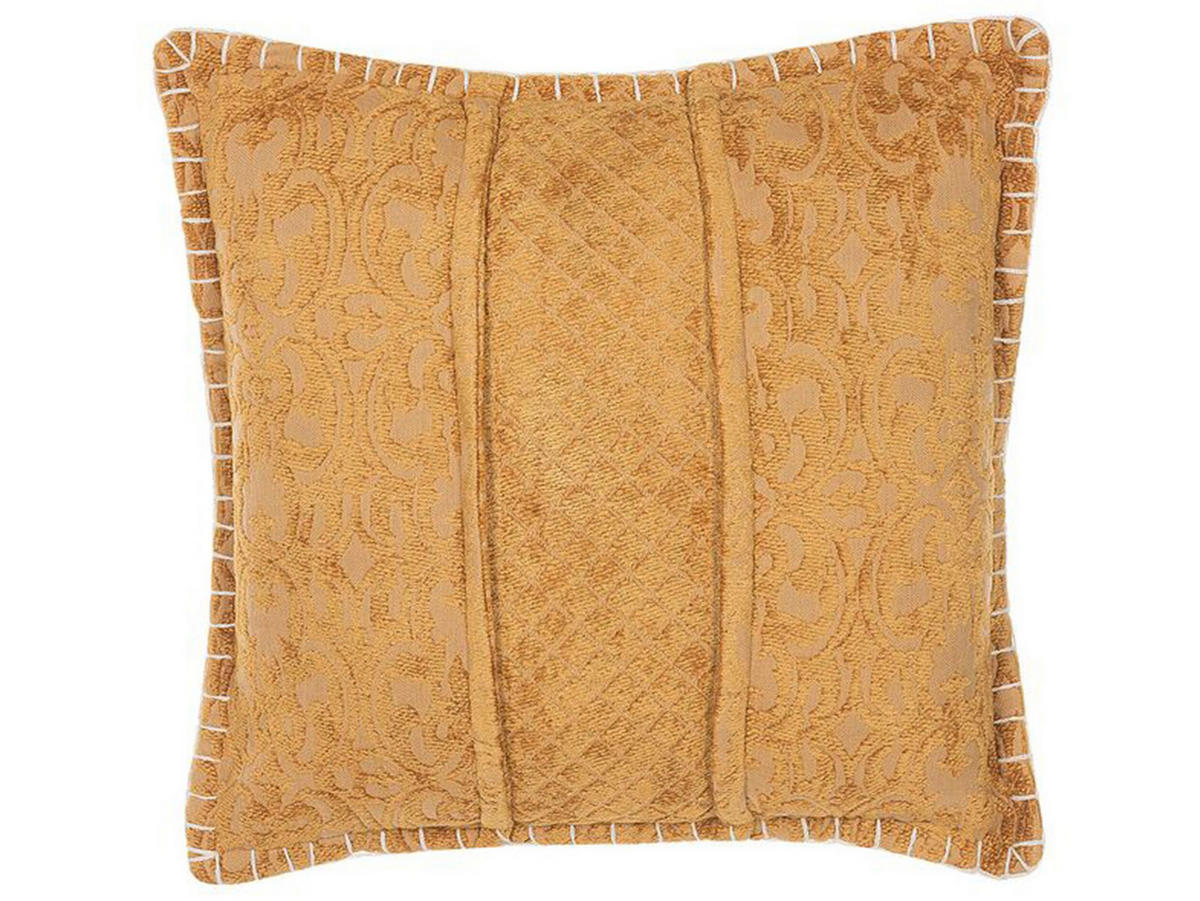 DEKOKISSEN Senfgelb 45/45 cm Kavalam - Dunkelgelb, Naturmaterialen/Textil (45/45cm) - Beliani