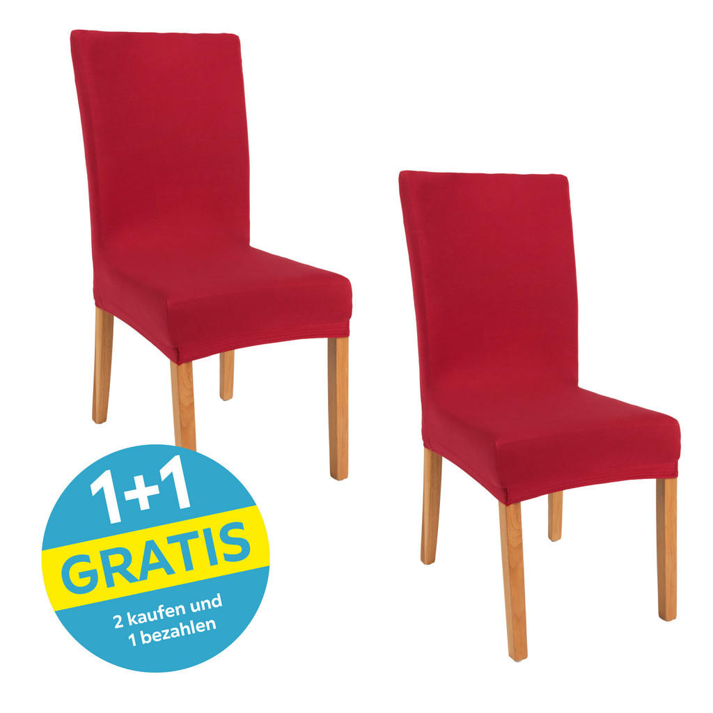 Stuhlhusse Adelisa Jersey Rot 67x47x47 Cm Waschbar