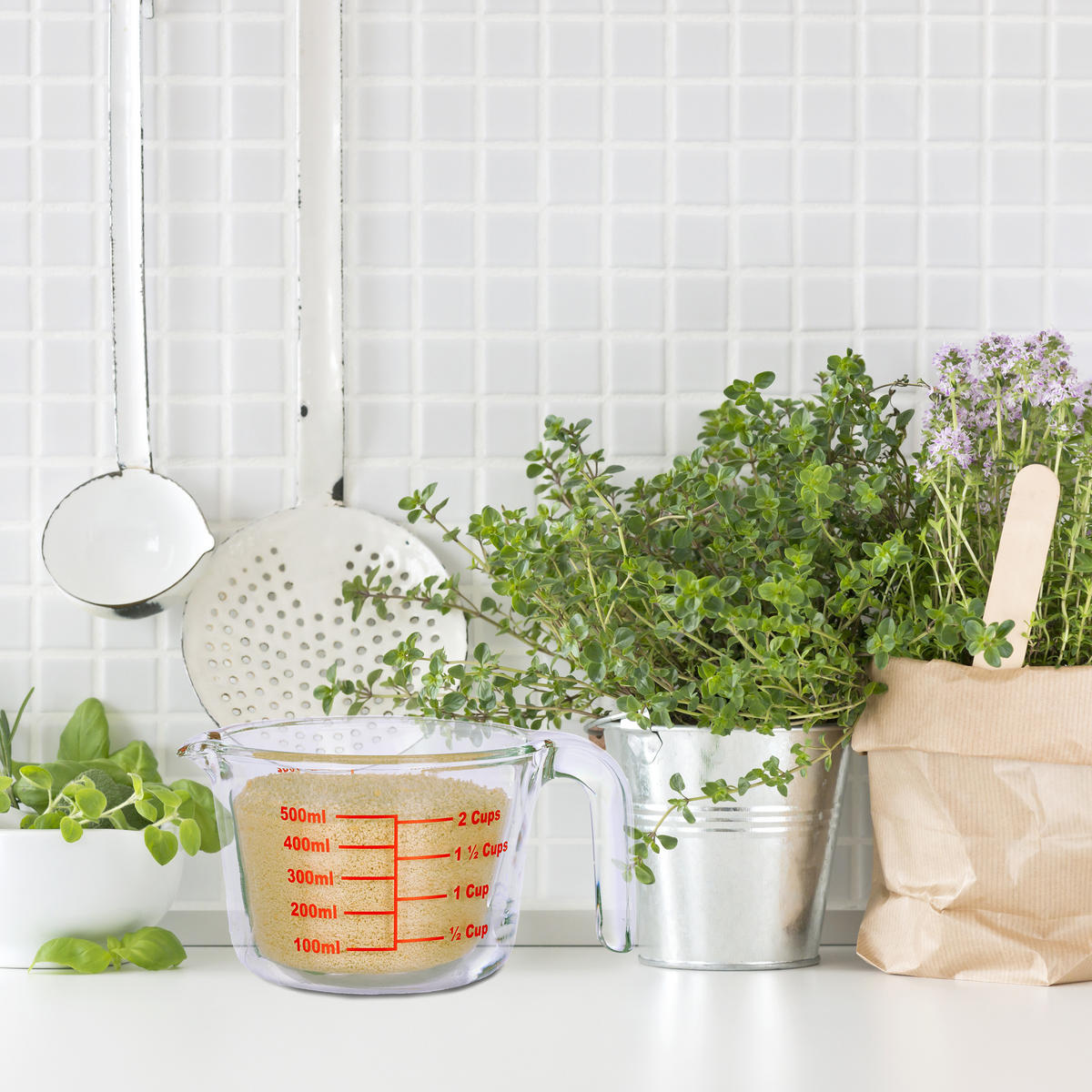 MESSBECHER - Transparent, Glas (0.5L) - Relaxdays