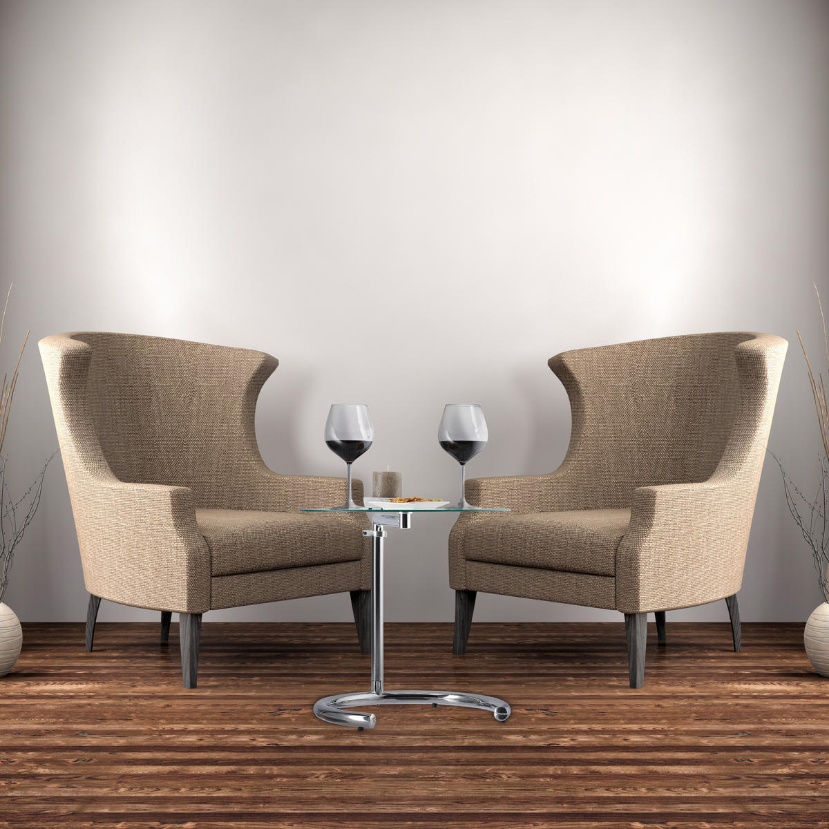 KAFFEETISCH - Multicolor, Glas/Metall (46/46/70cm) - Relaxdays