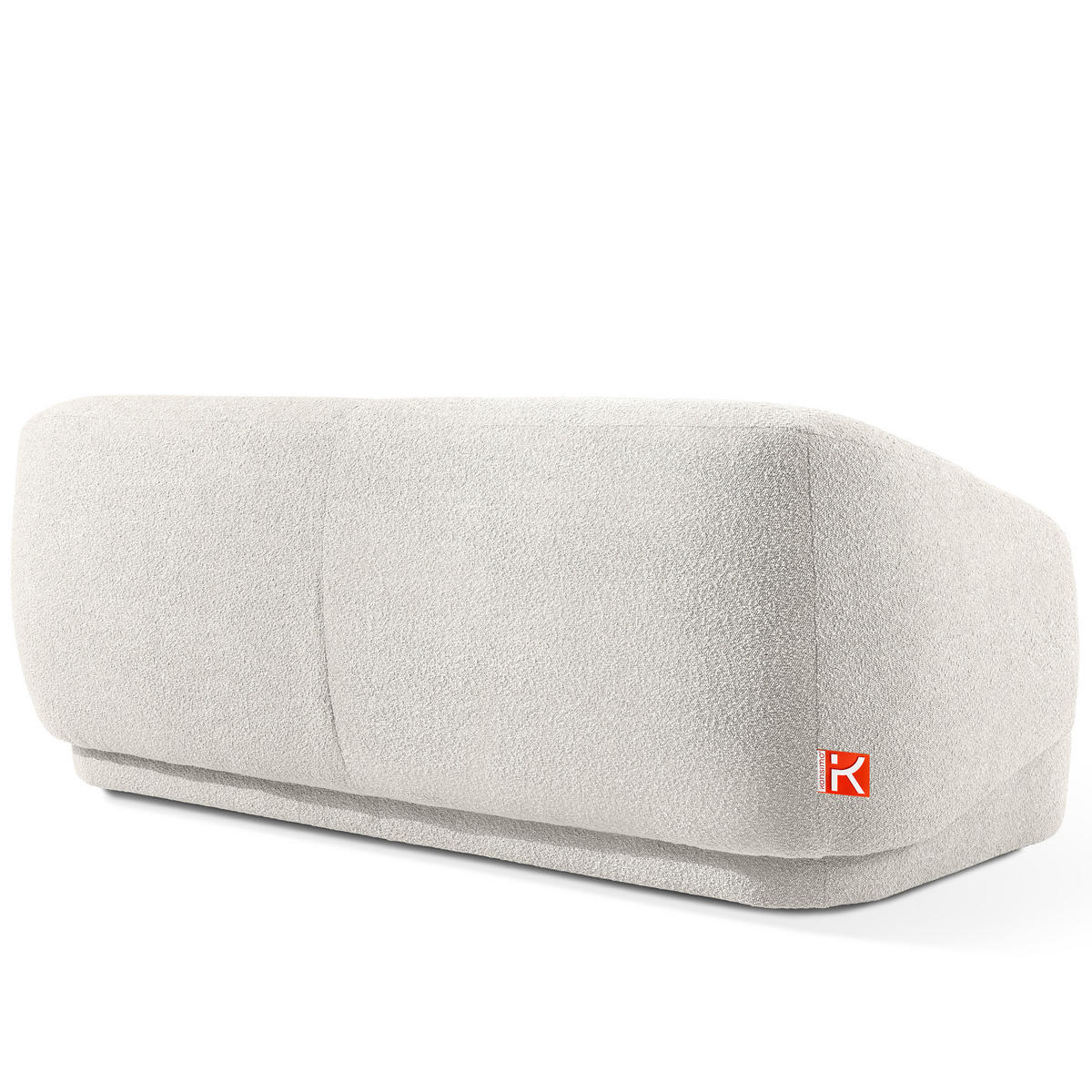 EINZELSOFA VIRA, Weiß, Bouclé - Schwarz/Weiß, Holz/Holzwerkstoff (210/84/100cm) - KONSIMO®