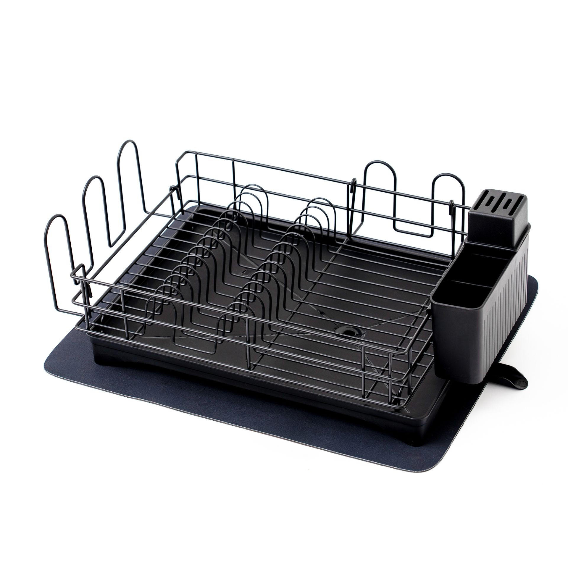 Chefgastro Geschirr-Abtropfgestell Schwarz 42x15x31 cm