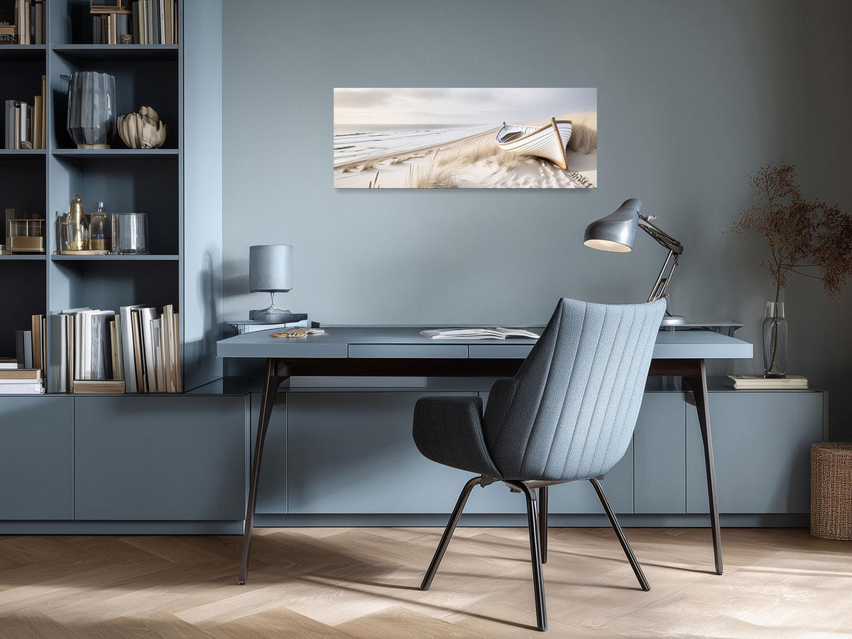 GLASBILD 80x30 cm Strand und Meer - Beige, Glas (80/30cm) - artissimo