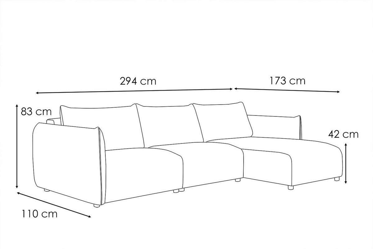 ECKSOFA TAUER 5-Sitzer, altrosa - Schwarz/Altrosa, Holzwerkstoff/Kunststoff (294/173cm) - Courtois Laville