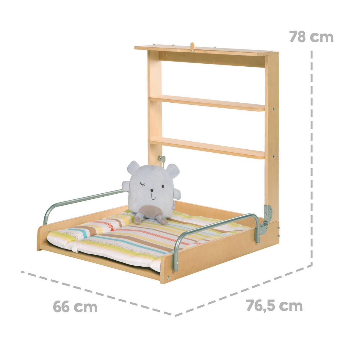 WANDWICKELREGAL Dschungelbaby - Naturfarben, Holzwerkstoff (66/78/76.5cm) - Roba