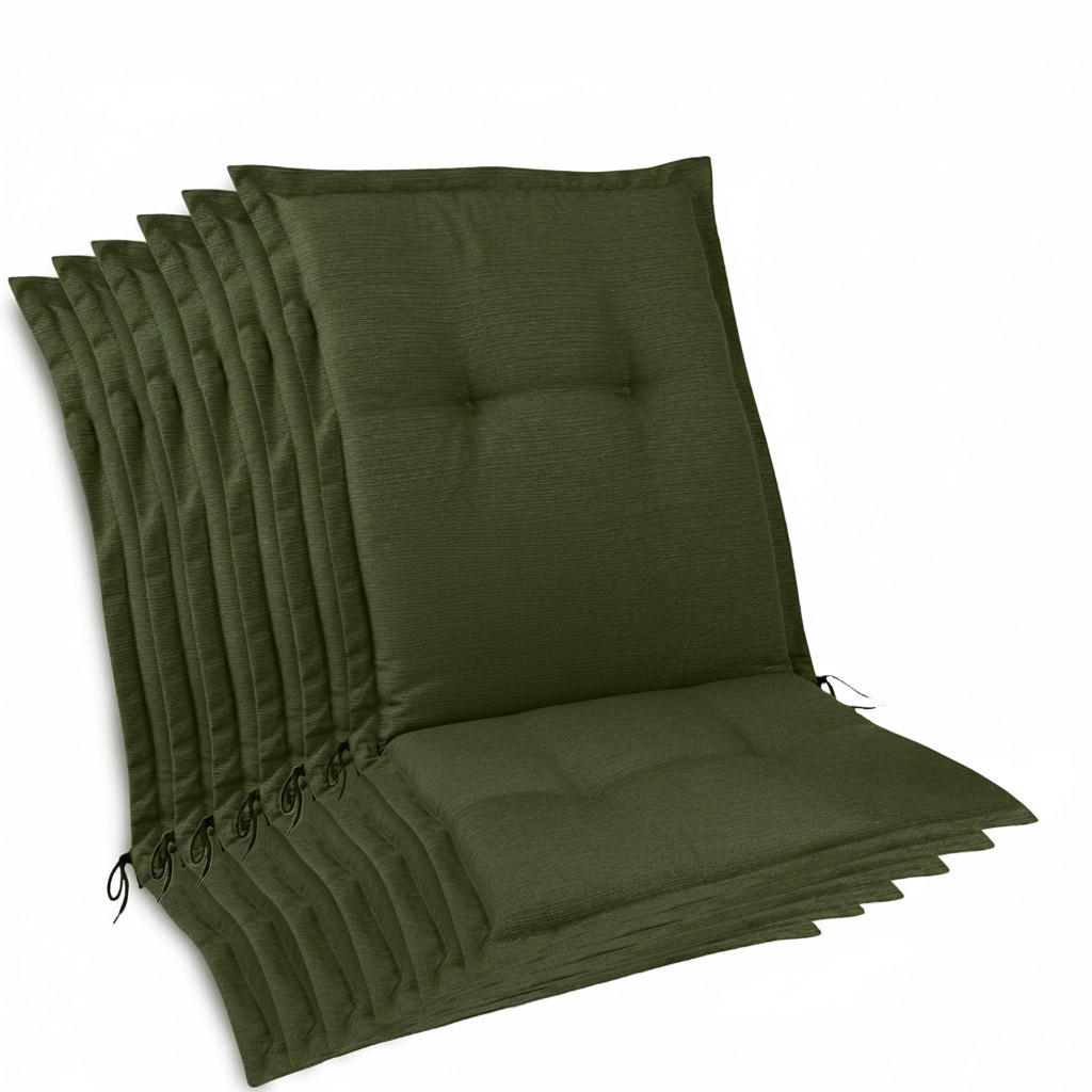 NIEDERLEHNERAUFLAGE Highlux HL 105x50x7cm Dunkelgrün (6tlg) - Dunkelgrün, Textil (50/7/105cm) - Beautissu 