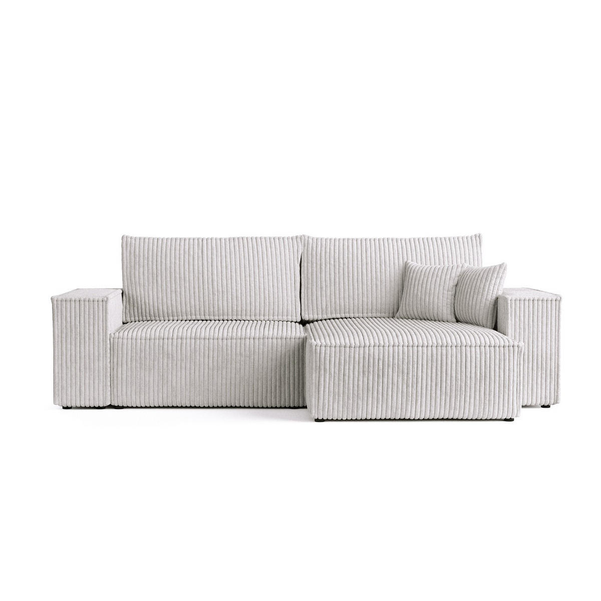 ROHOVÁ SEDAČKA CAVO, textil, Šedá - šedá/černá, dřevo/kompozitní dřevo (255/148cm) - AltaBeds