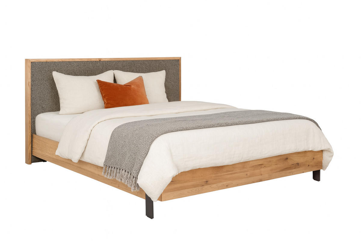 POLSTERBETT mit Matratze PRATO, Taupe, 140x200 cm - Taupe, Textil (140/200cm) - KS Home Concept