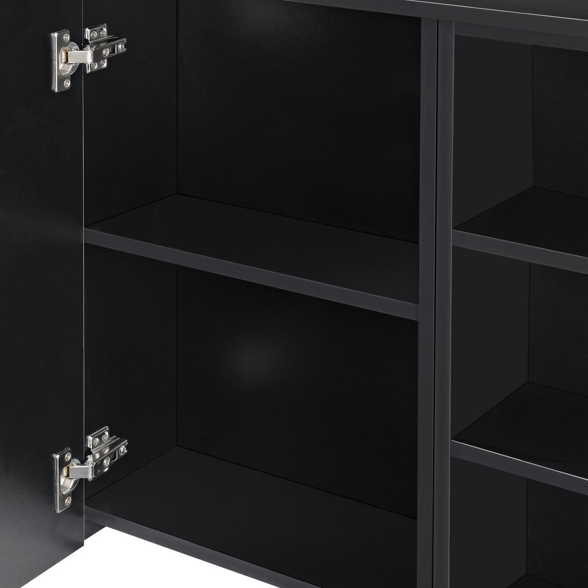 SPIEGELSCHRANK Harstad - Schwarz, Holzwerkstoff (80/64/20cm) - [en.casa]