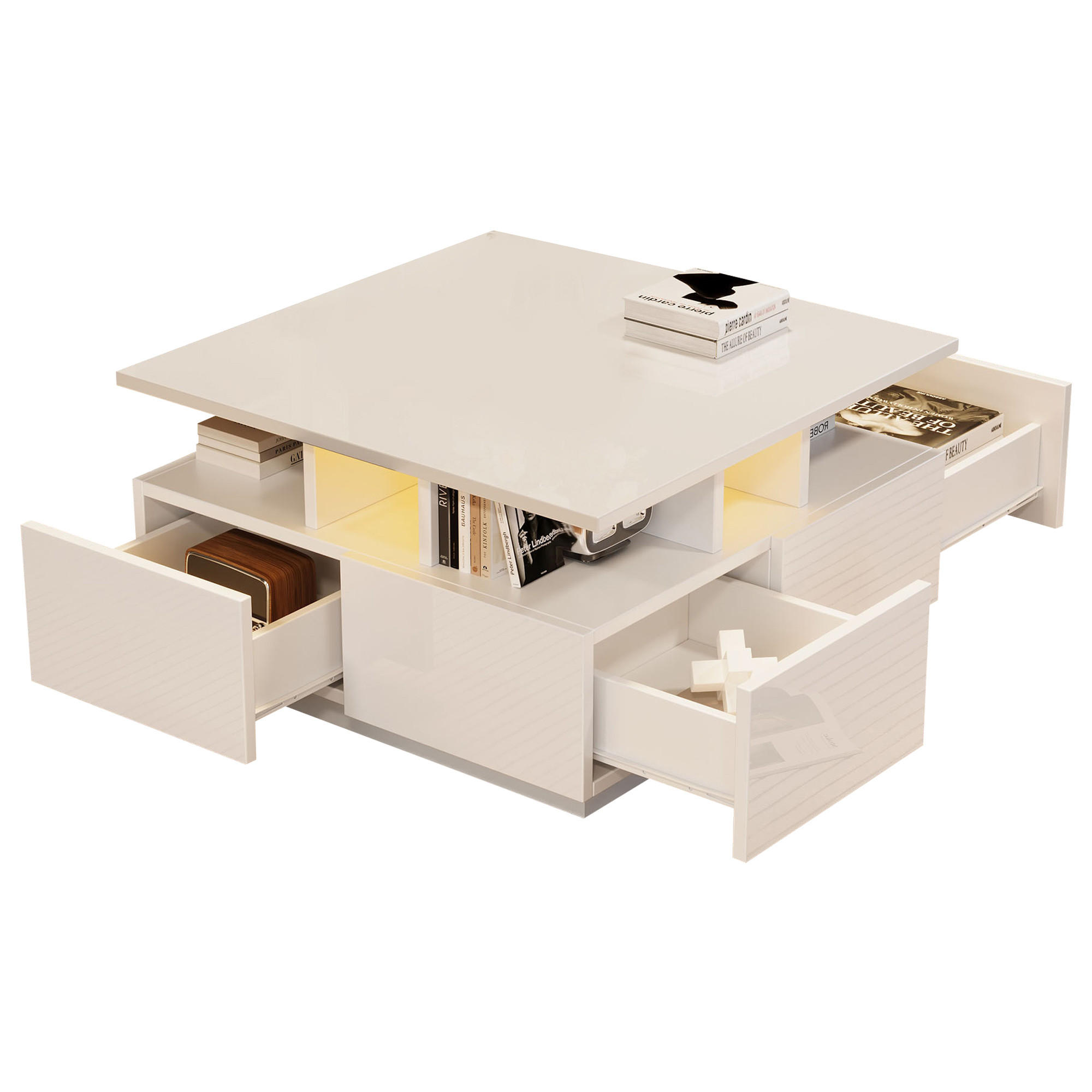 COUCHTISCH Weiß - Weiß, Holzwerkstoff (70/70/40cm)